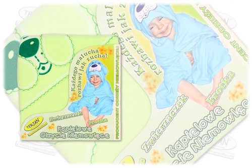 Niemowlęce okrycie kąpielowe "Piesek" Terjan - Zielony