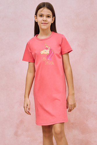 3176 Mila koszula dziewczęca Taro- koralowa