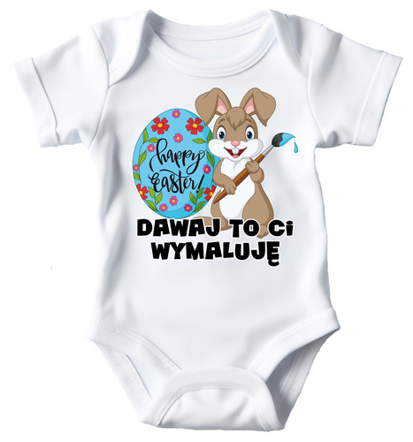 "Dawaj to Ci wymaluję" Body krótki rękaw Moocha biały