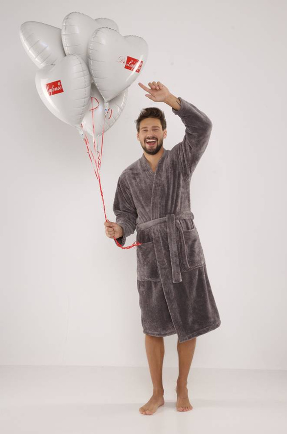 391 Hugo szlafrok męski De lafense - szary