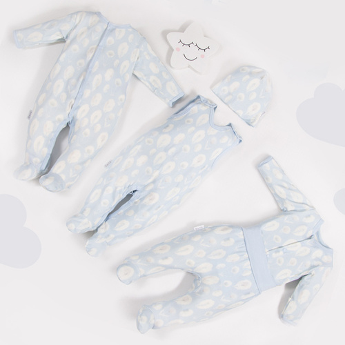 Bamboo Pajac ze stópkami Ewa Klucze - niebieski