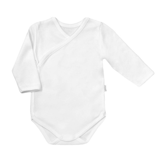 080 (010 01) Body rozpinane z długim rękawem "Basic" Nicol - biały