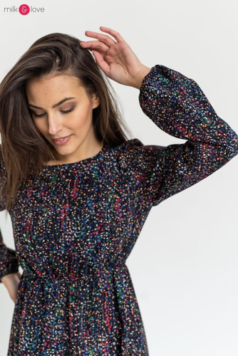 Lovely Dress sukienka ciążowa i do karmienia Milk&Love granatowa w print