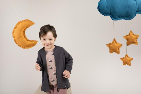 "Dreamer" Bluza rozpinana z kieszeniami Pinokio - grafit