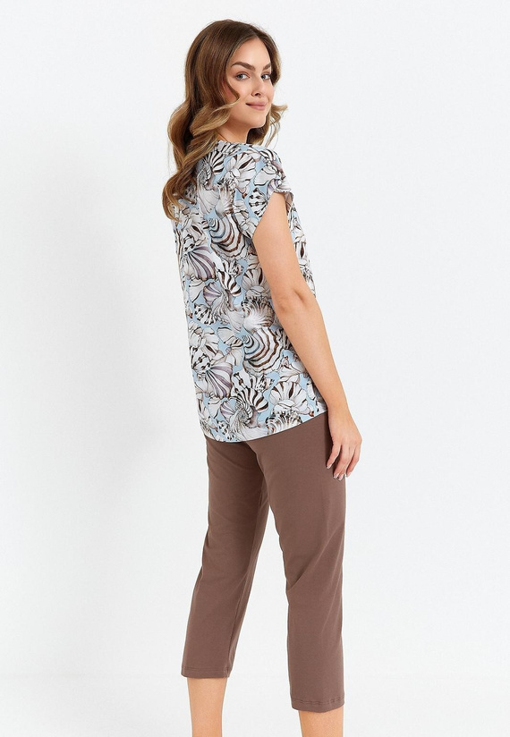 483 Piżama damska  Cana - niebieski czekoladowy