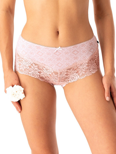 Figi damskie bawełniane Key LPB 731 czarny beżowy – zestaw 2 sztuki w pudełku, klasyczny krój