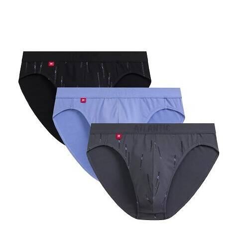 3MP-193 A'3 Slipy męskie Atlantic - czarny-denim-grafitowy