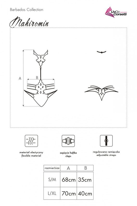 Mahiromin Red LC 90574 Body damskie LivCo Corsetti Fashion czarny