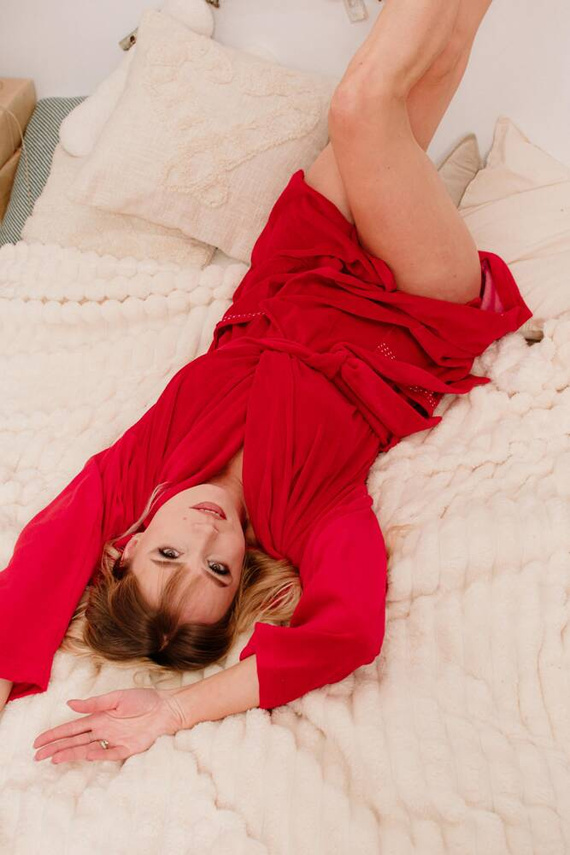 667 Vermell Szlafrok damski Forex - czerwony