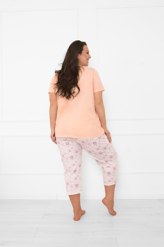 Piżama damska Satui – bawełna, krótki rękaw i spodnie 3/4 Italian Fashion  