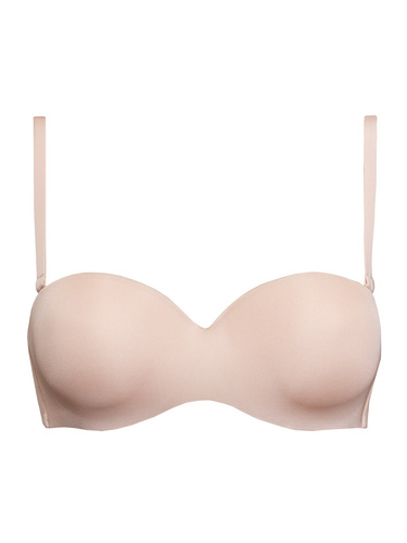1580 Biustonosz push-up Fantastic – bandeau, mikrofibra Sielei beżowy 