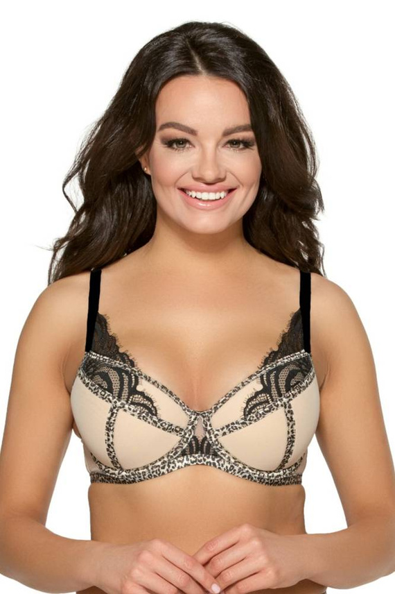 2010 Biustonosz push-up Ava leopard - ecru
