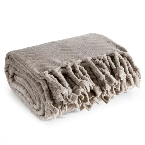 Emma Koc narzuta z frędzlami Eurofirany beżowy