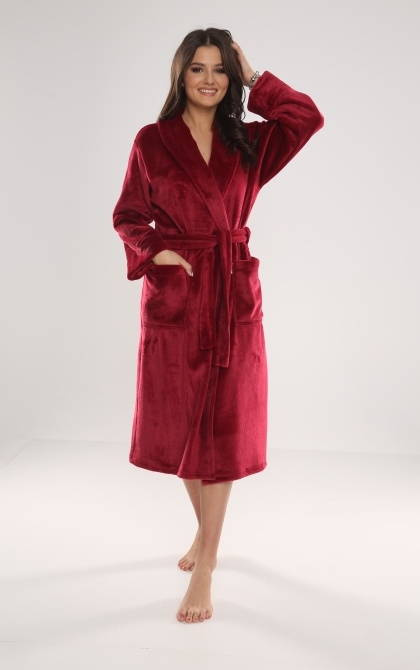 628 Abigail Długi Szlafrok damski Forex - bordo