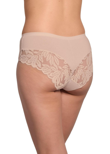 Figi damskie 215 Gabidar bawełna koronka pełne-beżowe