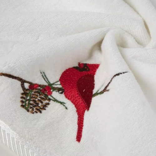 Pino ręcznik świąteczny ptaszek Eurofirany biały