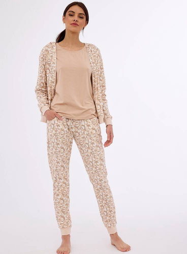 355/411Elen Piżama trzyczęściowa damska Cornette beżowy