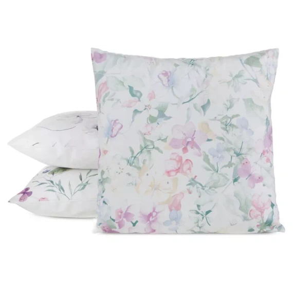 Poszewka 45x45 Mink 29 Eurofirany welur kwiaty dekoracyjna