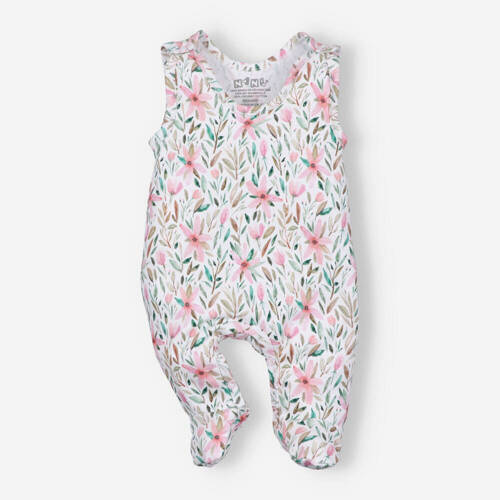 ABN-4757 Pink Flowers Śpiochy z bawełny organicznej Nini