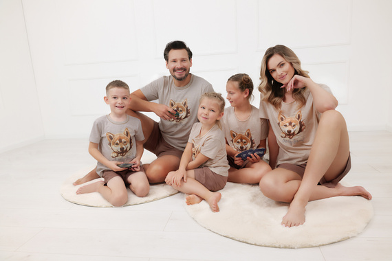 Piżama damska Shiba Italian Fashion 100% bawełna szorty krótki rękaw