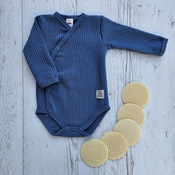 03249D "Natural Waffel" Body baby z długim rękawem Makoma denim
