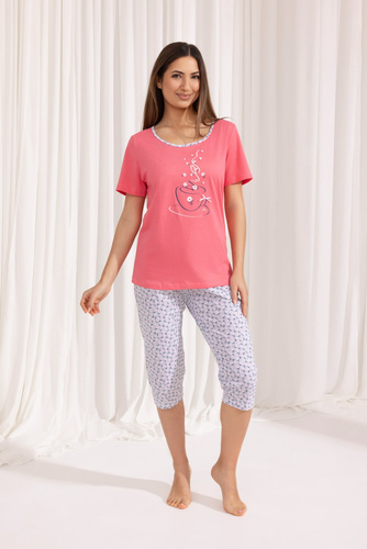 685  Piżama damska Regina -koralowy