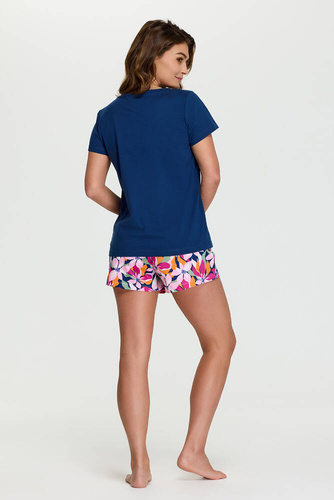 6 Piżama damska Senizo granatowy kwiaty