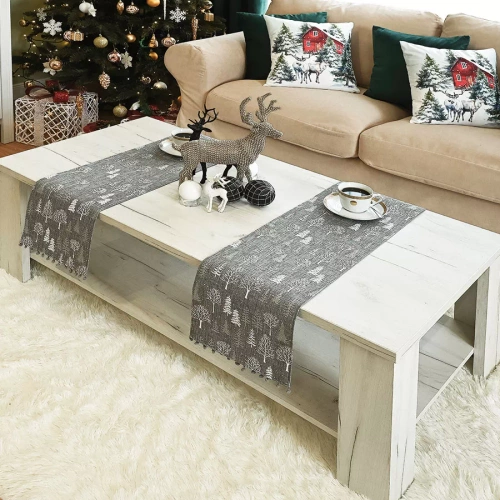 360000 Zimowa magia bieżnik świąteczny Markizeta szary