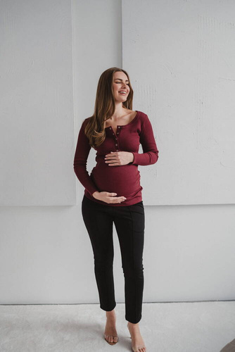 GraceFit Mama klasyczne spodnie ciążowe Milk&Love czarny