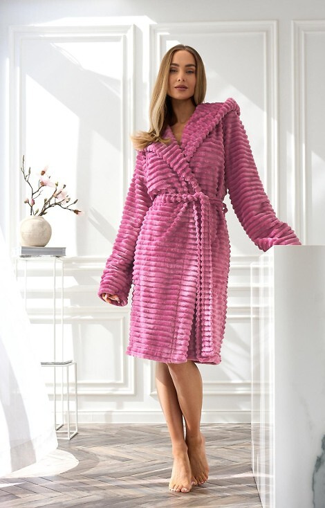 2416 Robin Szlafrok damski L&L - wiśniowy