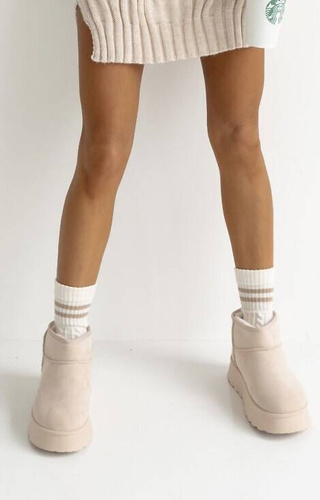 1542-001 Warkocz Skarpety damskie Milena - ecru