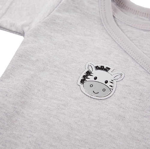 Body regulowane krótki rękaw "Baby Love" Ewa Klucze- szary