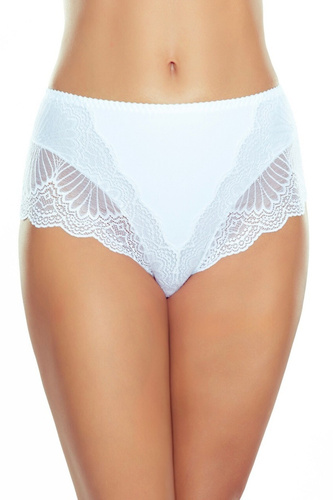 Figi Eldar Viana białe– modelujące, wysoki stan, koronkowe wykończenie, z mikrofibry