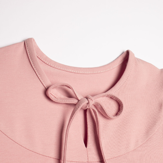 Bluzka dziewczęca Nicol 220140 różowa bawełna elegancka kokarda