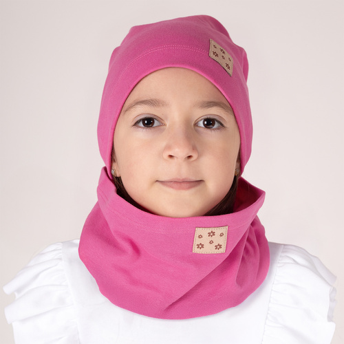 141304 Komplet czapka + komin Nicol - różowy
