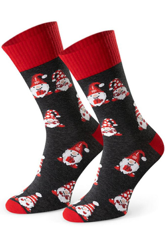 Art.136 Skarpety świąteczne męskie Steven melanż grafitowy 174 – wzory bożonarodzeniowe, bawełna