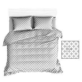 R141 Pościel bawełniana maroko Karo szary-biały
