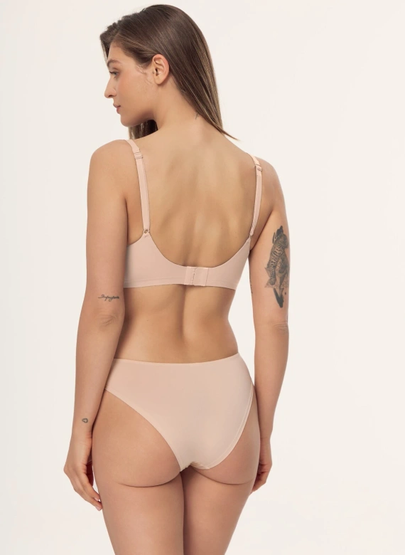 Biustonosz Silvia L070 Mefemi bez fiszbin bezszwowy modelujący second skin-beżowy