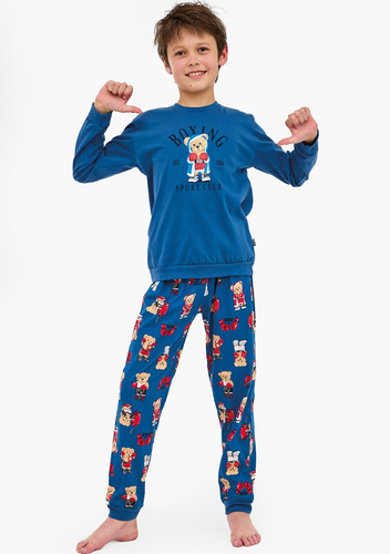593/178 966/178 Piżama chłopięca Cornette Boxer | Bawełna, nadruk, spodnie wzorzyste, ściągacze