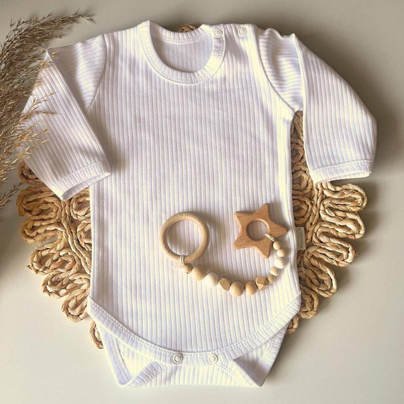 BD091 Prążek Body z długim rękawem Mamatti