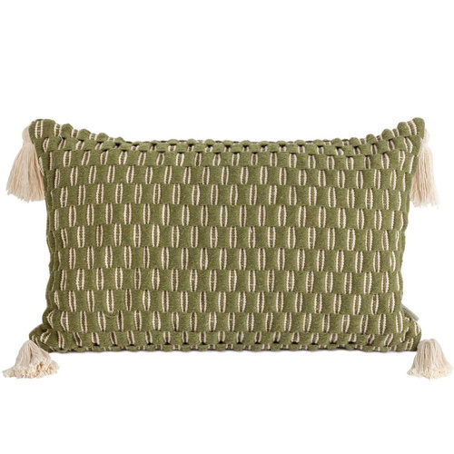 Montenegro Poszewka z grubej tkaniny bawełnianej Eurofirany oliwkowy