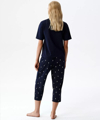 Piżama damska Atlantic NLP-511 bawełna 100% komfort 3/4 granatowa