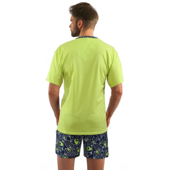 2422/22 Piżama Męska krótki rękaw, spodenki Sesto Senso seledynowy