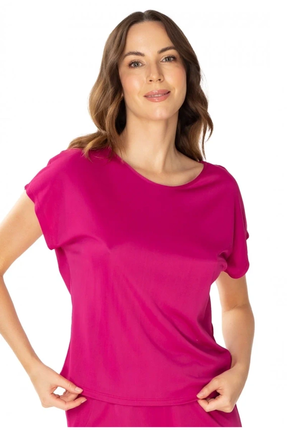 86683 Larisa Bluzka piżamowa Mewa fuksjowy