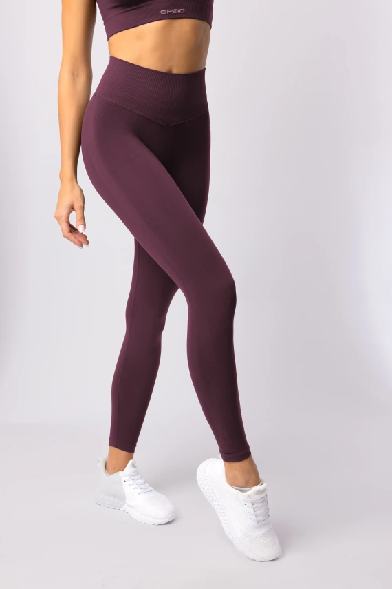 Legginsy damskie SPAIO Flex Innergy 2.0 śliwkowe– seamless, wsparcie regeneracji