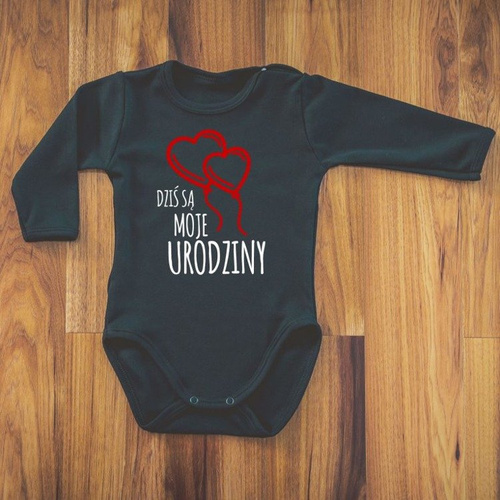 Body długi rękaw "Dziś są moje urodziny" Moocha białe