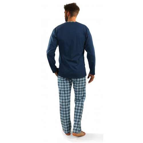 06 Piżama Męska długi rękaw i spodnie Sesto Senso - jeans