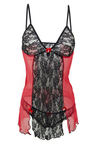 Bonita Komplet damski DKaren czarny/czerwony