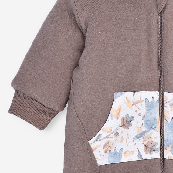 ABN-4512/CZE Skarby Jesieni Kombinezon z bawełny organicznej Nini brązowy