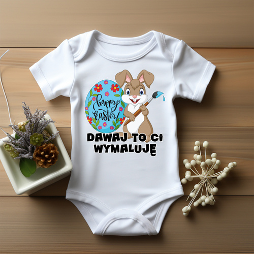 "Dawaj to Ci wymaluję" Body krótki rękaw Moocha biały